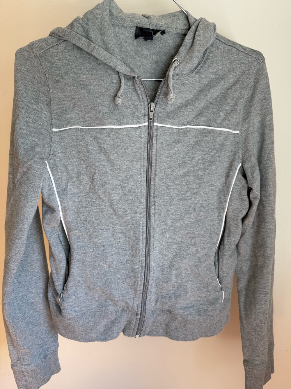Vintage Jacob Gray Zip-Up Hoodie Sweater, 100% Cotton, Size M (Fits like XS)
